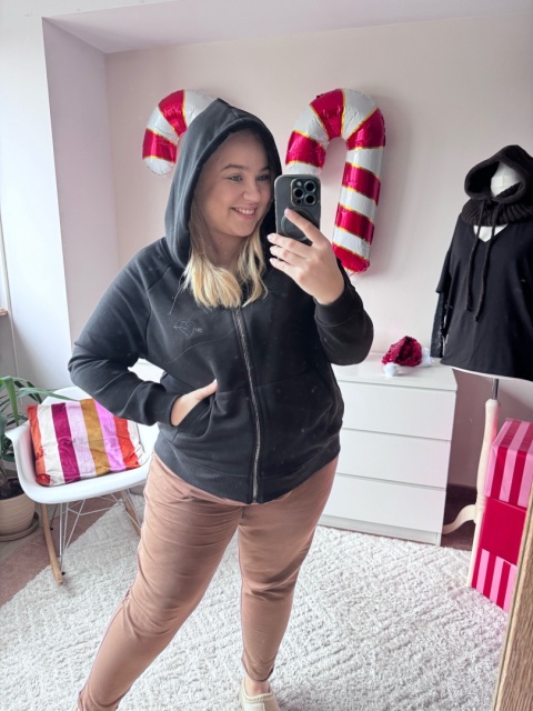 BLUZA NA ZAMEK Z KAPTUREM