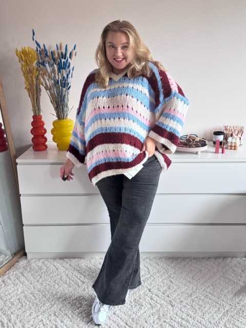 SWETER AŻURKOWY ( BORDO, ŻÓŁTY ) SWETER AŻURKOWY ( BORDO, ŻÓŁTY )