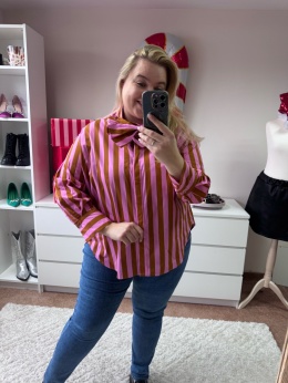 KOSZULA PASKI ZETTA OTTO (RÓŻ,NIEBIESKI)