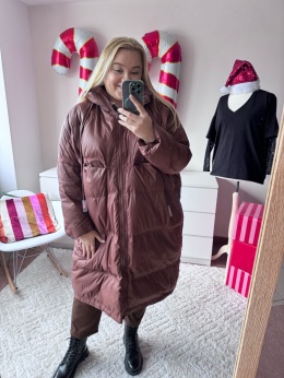 KURTKA DŁUGA PUCHOWA ( BORDO, CZARNA