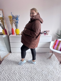 KURTKA PUCHOWA DRUGI MODEL ( CZEKOLADA, ZIELEŃ )