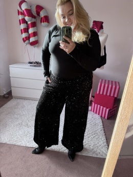 SPODNIE CEKINY CZARNE