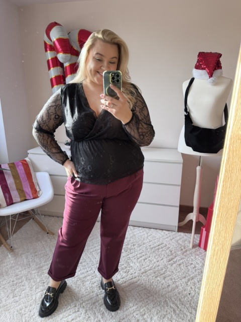 SPODNIE CYGARETKI BORDO I CZARNE