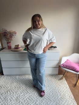 SPODNIE JEANS SZEROKIE KRYSZTAŁKI