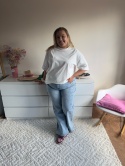 SPODNIE JEANS SZEROKIE KRYSZTAŁKI