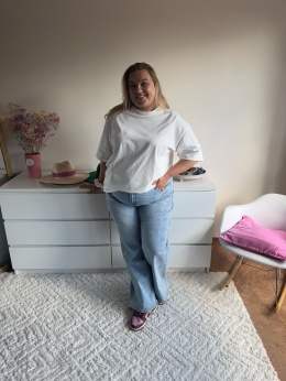 SPODNIE JEANS SZEROKIE KRYSZTAŁKI