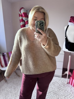 SWETER DZIERGANY KAWA Z MLEKIEM I MORELA