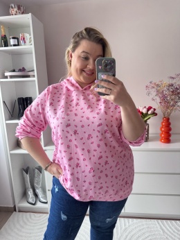 BLUZA MAŁE KWIATUSZKI BIAŁA,RÓŻOWA