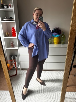 KOSZULA LEN,WISKOZA FIOLETOWA