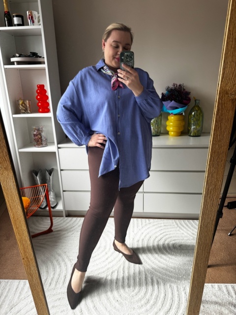 KOSZULA LEN,WISKOZA FIOLETOWA