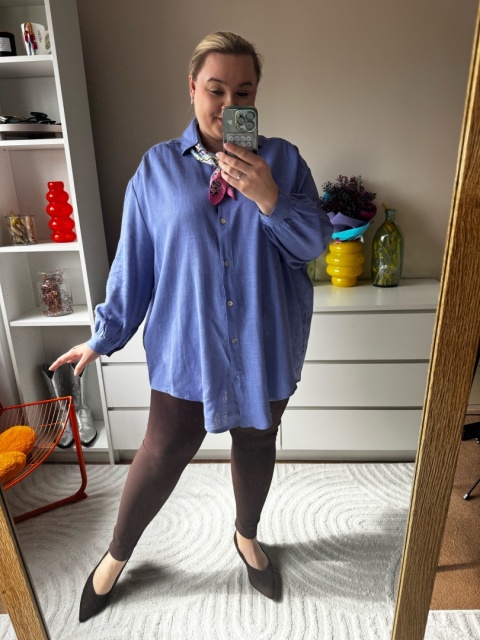 KOSZULA LEN,WISKOZA FIOLETOWA