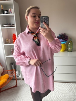 KOSZULA LEN,WISKOZA RÓŻOWA