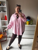 KOSZULA LEN,WISKOZA RÓŻOWA