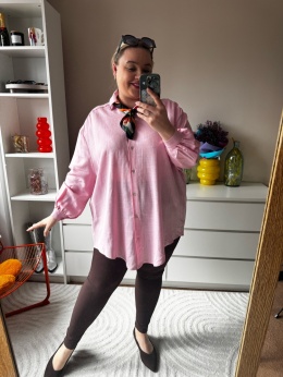 KOSZULA LEN,WISKOZA RÓŻOWA