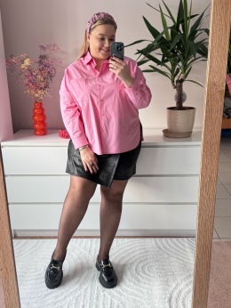 KOSZULA czekoladowa i różowa