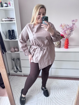 KOSZULA ASYMETRYCZNA - CAPUCCINO I BŁĘKIT