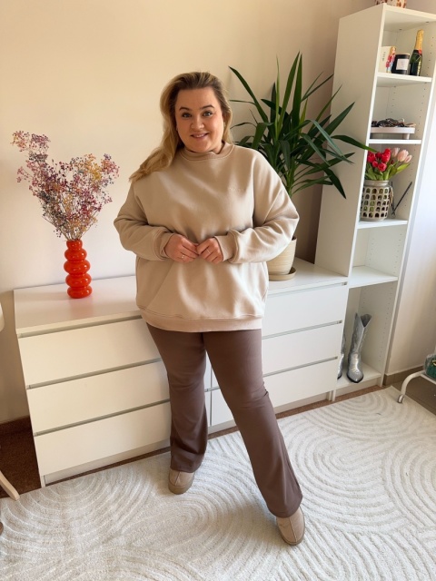 LEGGINSY FLARE PRĄŻEK fango rozmiar 2