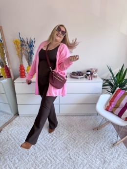 LEGGINSY PRĄŻEK FLARE czekolada rozmiar 1