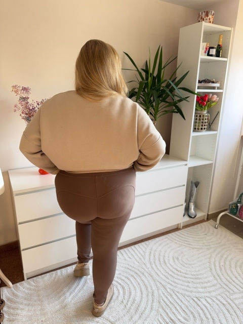 LEGGINSY PROSTE PRĄŻEK fango rozmiar 1