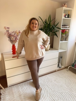 LEGGINSY PROSTE PRĄŻEK fango rozmiar 1