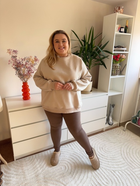 LEGGINSY PROSTE PRĄŻEK fango rozmiar 1