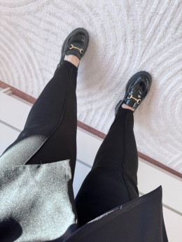 LEGGINSY ZAPIĘTKI Z PRZESZYCIEM CZARNE - dla nizszych kobiet do 160 cm