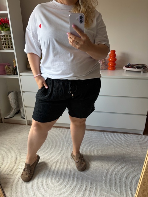 SPODENKI MUŚLINOWE czarne,jeans