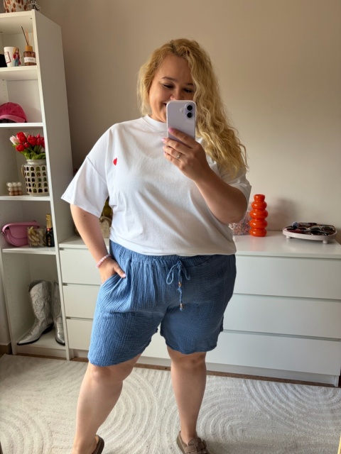 SPODENKI MUŚLINOWE czarne,jeans