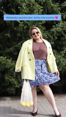 SPÓDNICA TINA niebieskie kwiatuszki