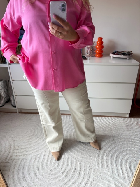 SPODNIE BEŻOWE PLUS SIZE z przeszyciami