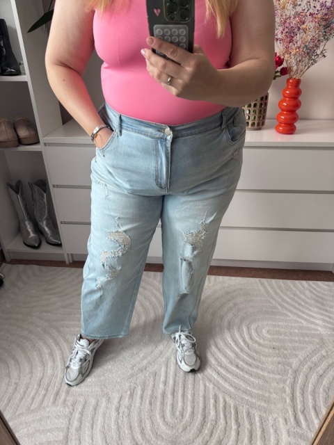 SPODNIE JEANS Z DZIURAMI - DUŻE!