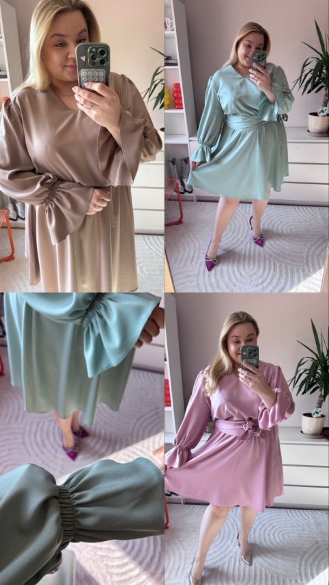 SUKIENKA SZARFA różowa,fango, szałwia