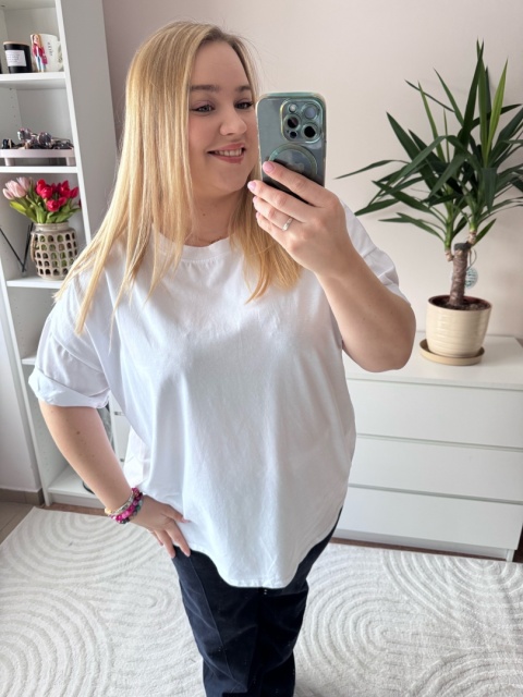 T-SHIRT BASIC (BIAŁY,CZARNY,RÓŻ,MANGO)