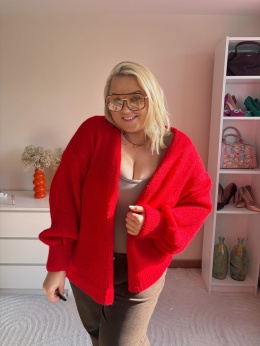 KARDIGAN -dostępny tylko u nas / CZEROWNY,ZIELONY,CZEKOLADA